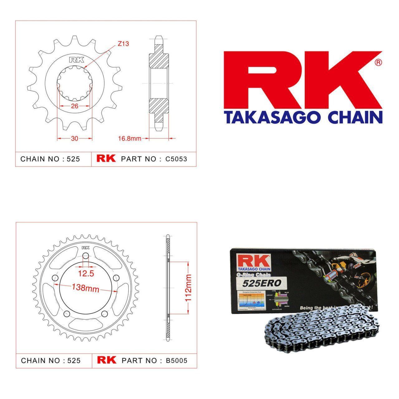 HONDA CBR 650 F ZİNCİR DİŞLİ SETİ RK JAPON